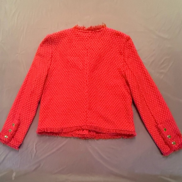 BB Dakota Red Tweed Jacket with Gold Zippers Size Medium - Picture 9 of 9